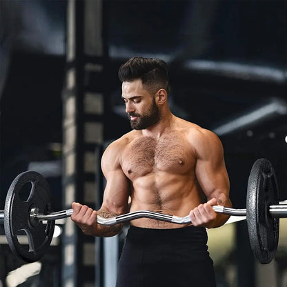 2 Inch EZ Curl Bar with Weights, 350LBS Weight Capacity
