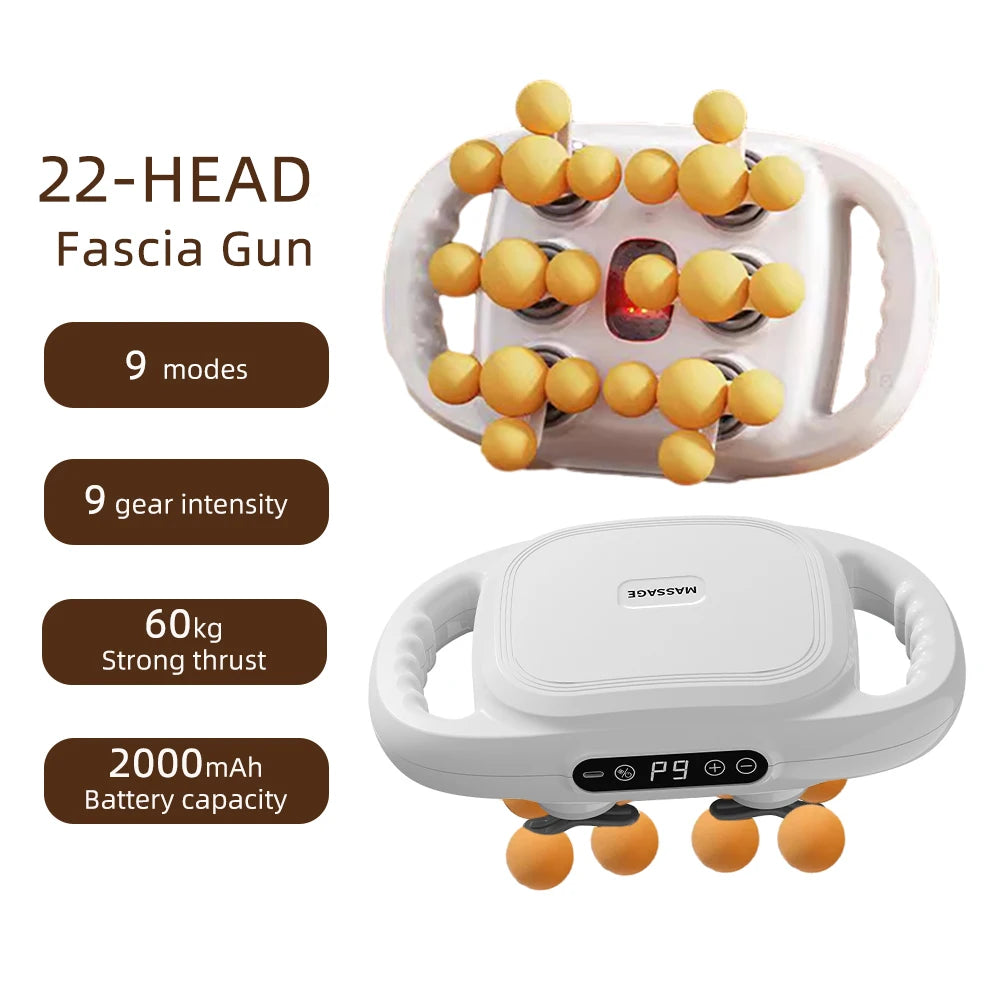 16-Head Fascia Gun High-Frequency Vibration Body Massage Gun
