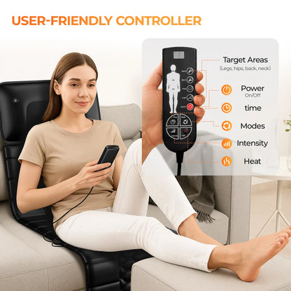 Shiatsu Full Body Massage Mat with Heat, Detachable Massager Pad