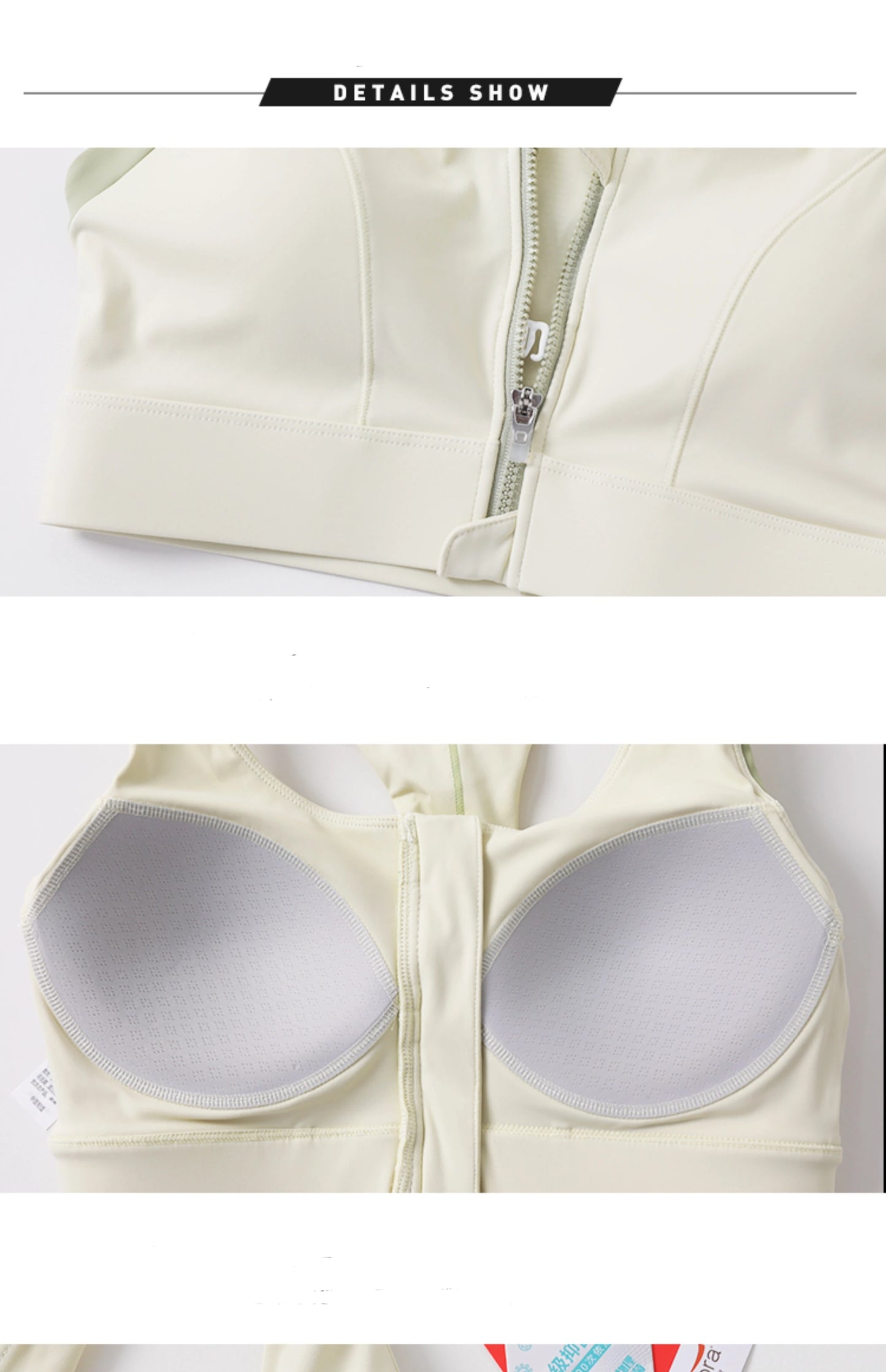 New Design Summer One-Piece High-Strength Shock-Proof Sports Underwear Vested Front Zipper  Yogo Sports Bra