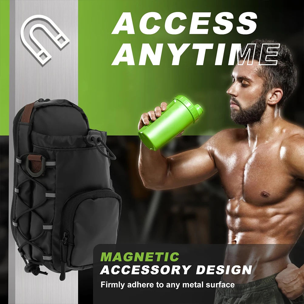 Magnetic Gym Sling Bag with Water Bottle Holder
