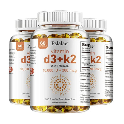 Vitamin D3 10000 IU with K2 200 Mcg, 120 Soft-Gels