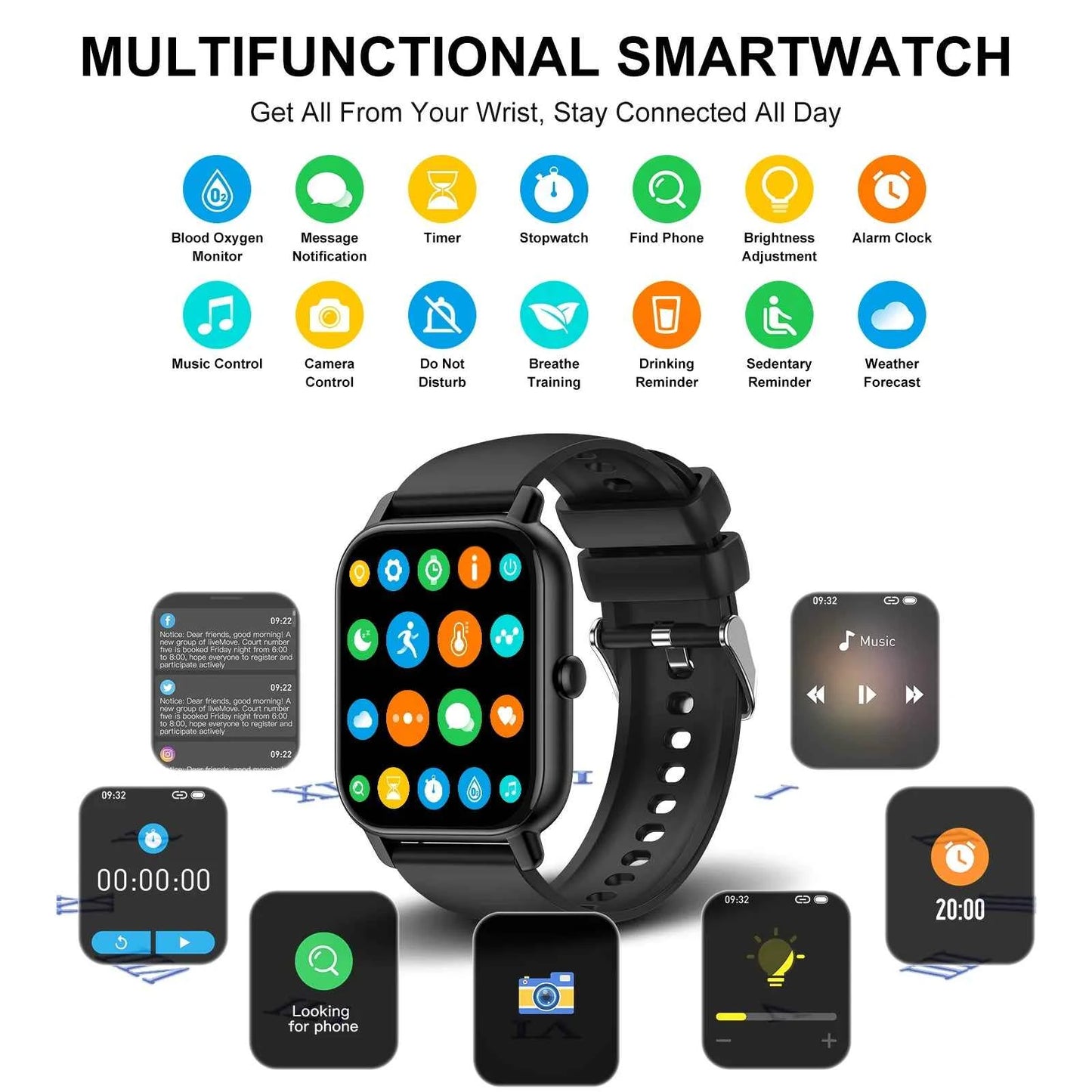 Smart Watch, 1.85" Sports Watch Waterproof Fitness Activity Tracker