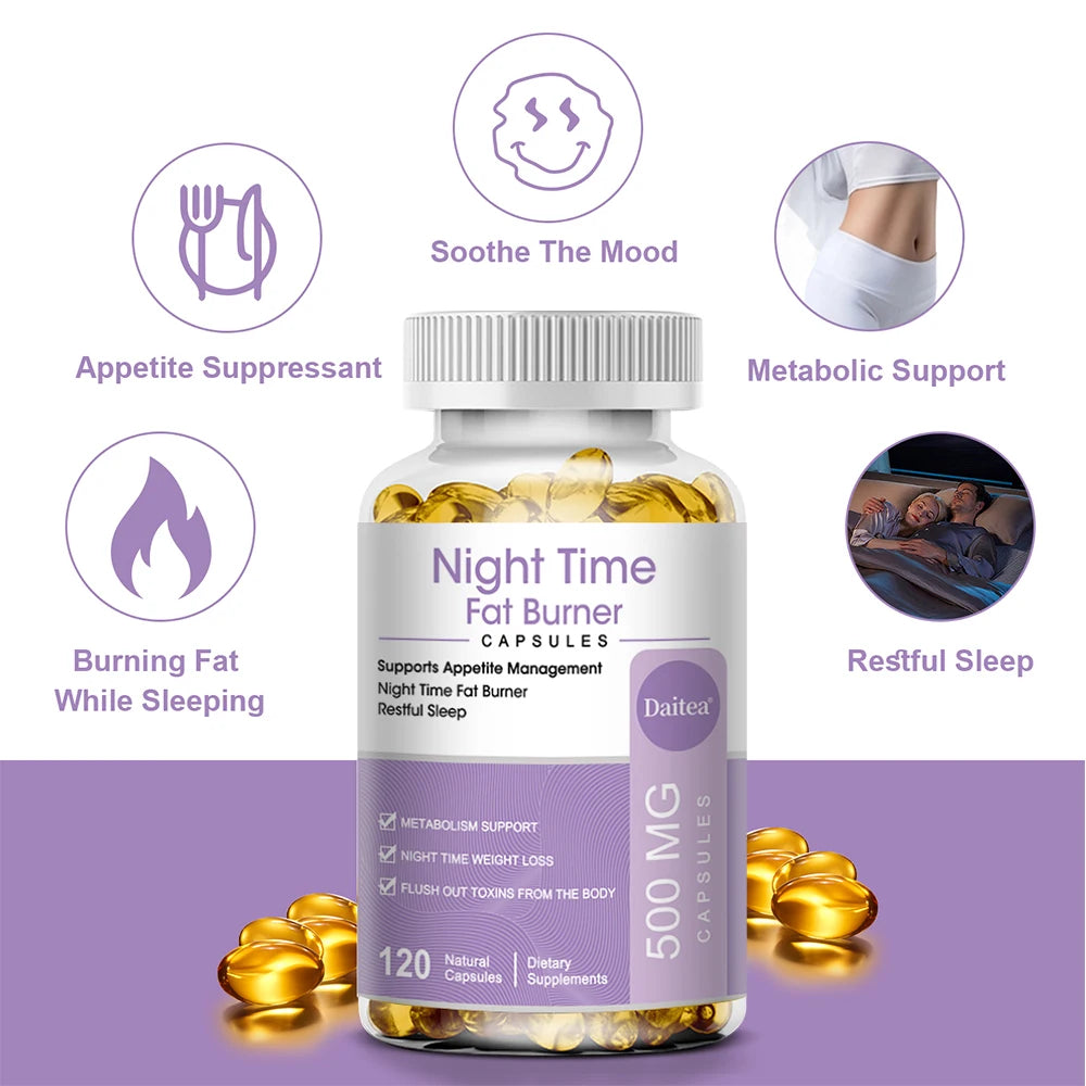 Nighttime Fat Burner, Boosts Metabolism, Weight Management, Improves Sleep