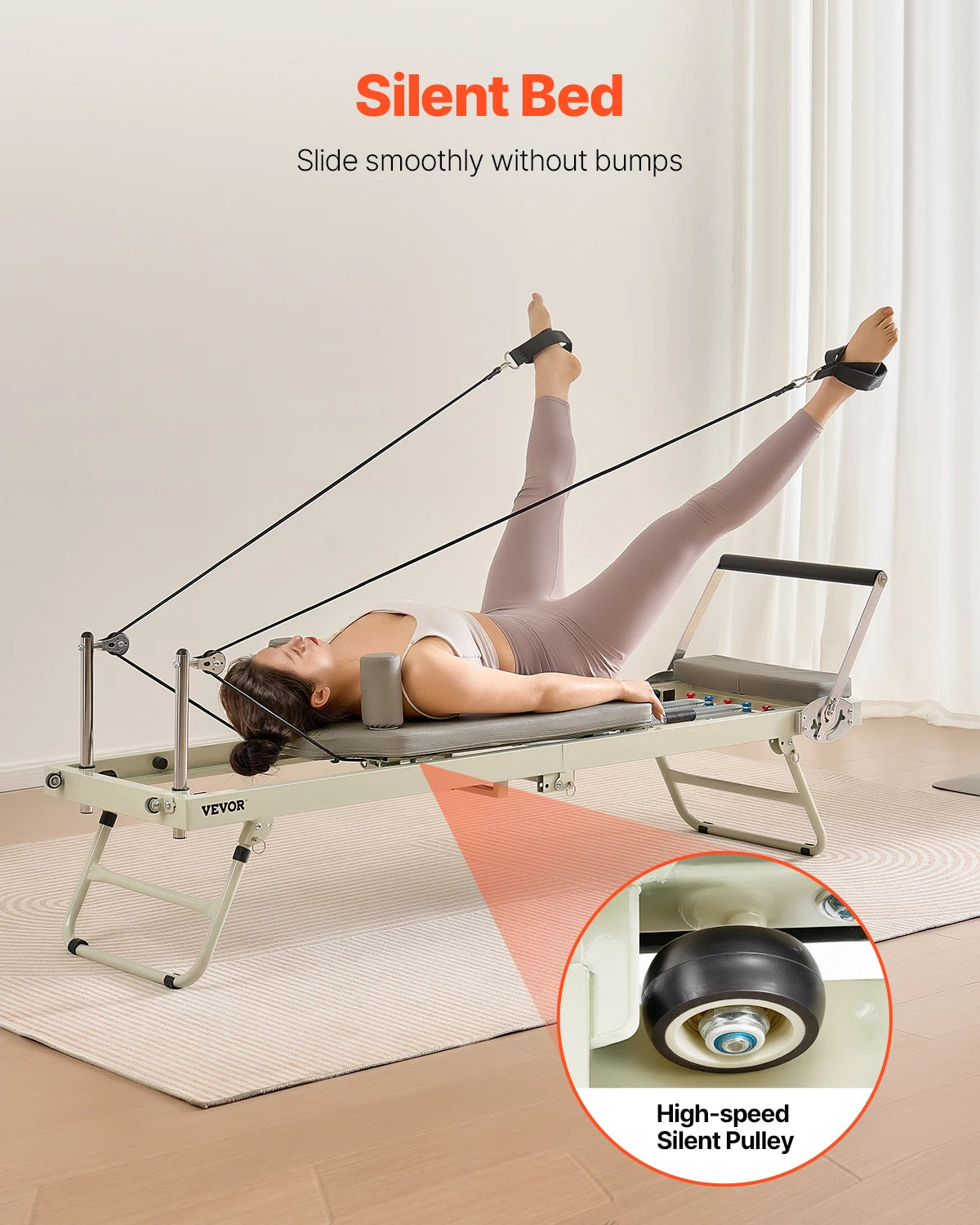 VEVOR Foldable Pilates Reformer Pilates Workout Machine