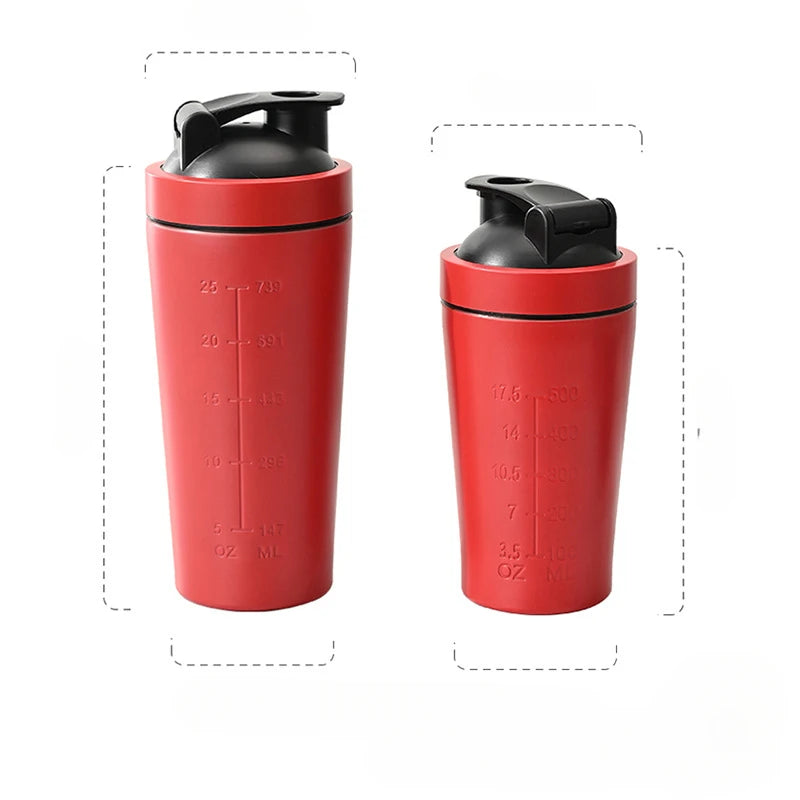 Stainless Steel Protein Powder Shaker Bottle with Ball
