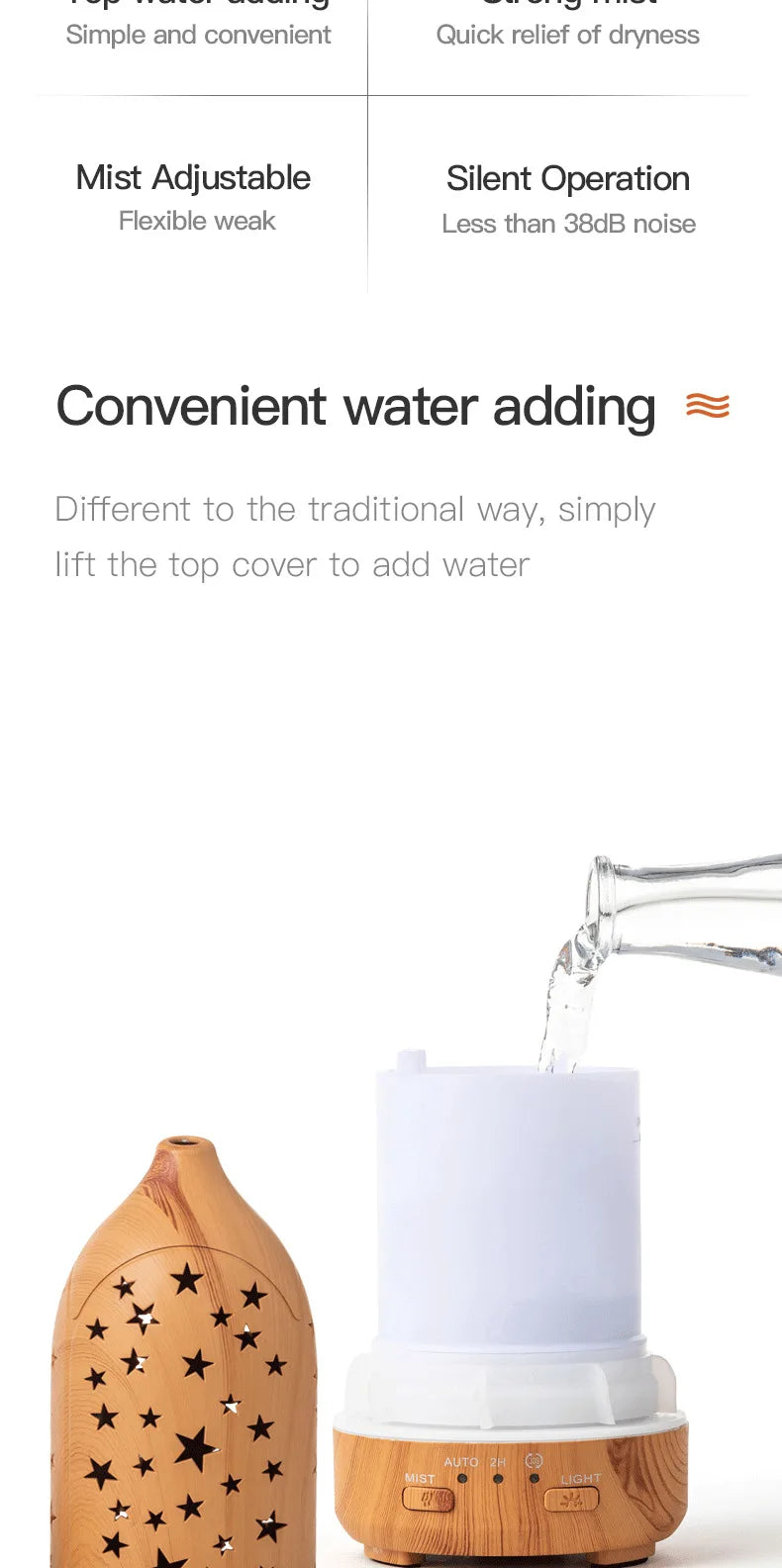 Ultrasonic Essential Oil Diffuser with LED lights 100ml Water Tank
