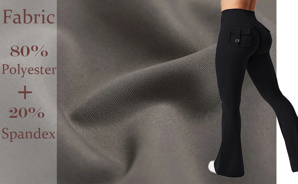 Women's Yoga Flare Trousers, High-Waisted Tummy-Control Wide-Leg