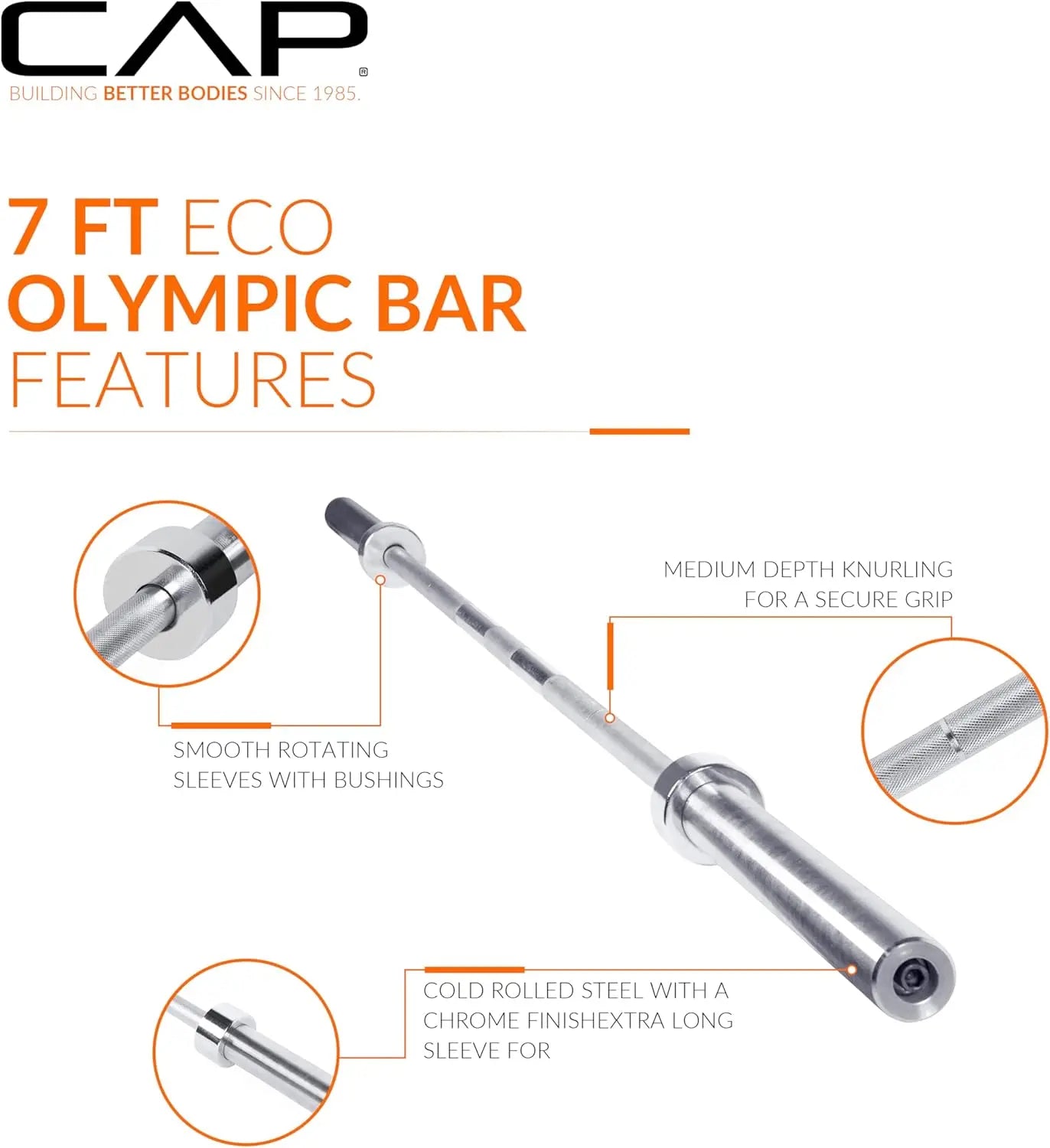 Barbell Bar | 85in Straight Bar Basic Chrome