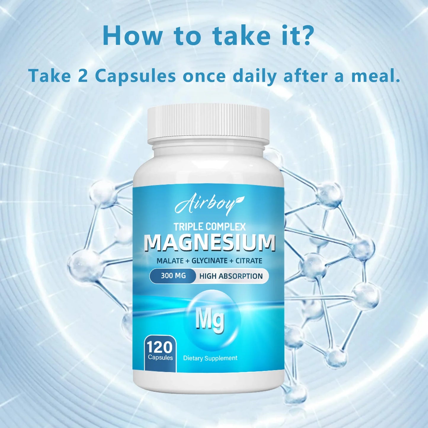 Triple Magnesium Complex - Bone, Muscle & Heart Health Supplement, Sleep Support, Stress Relief, Muscle Relaxation