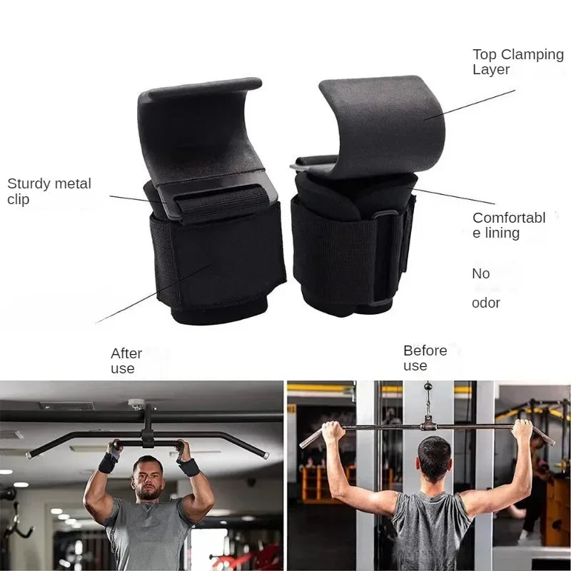 1/2PC Non-Slip Weight Lifting Hooks