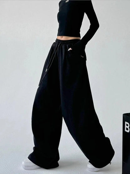 Y2K Harajuku Wide Leg Sweatpants Drawstring Casual Joggers