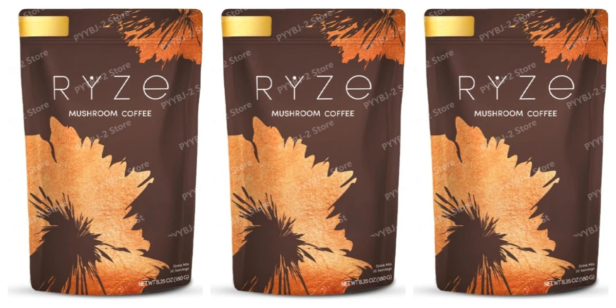 Organic Mushroom Coffee Powder Contain 6 Types Adaptogenic Mushrooms Extract MCT Oil Brewing Use Smooth Daily Beverage Support