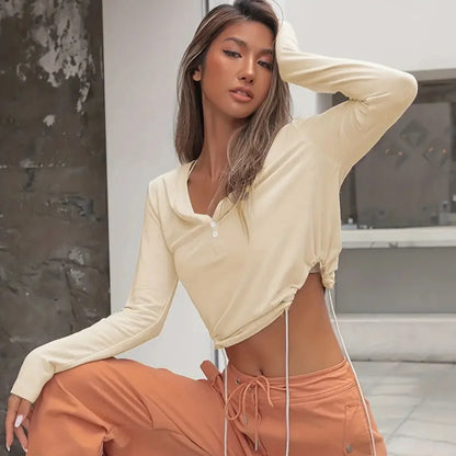 Long Sleeve Gym Crop Top