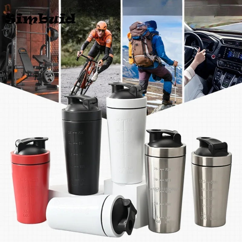 Stainless Steel Protein Powder Shaker Bottle with Ball