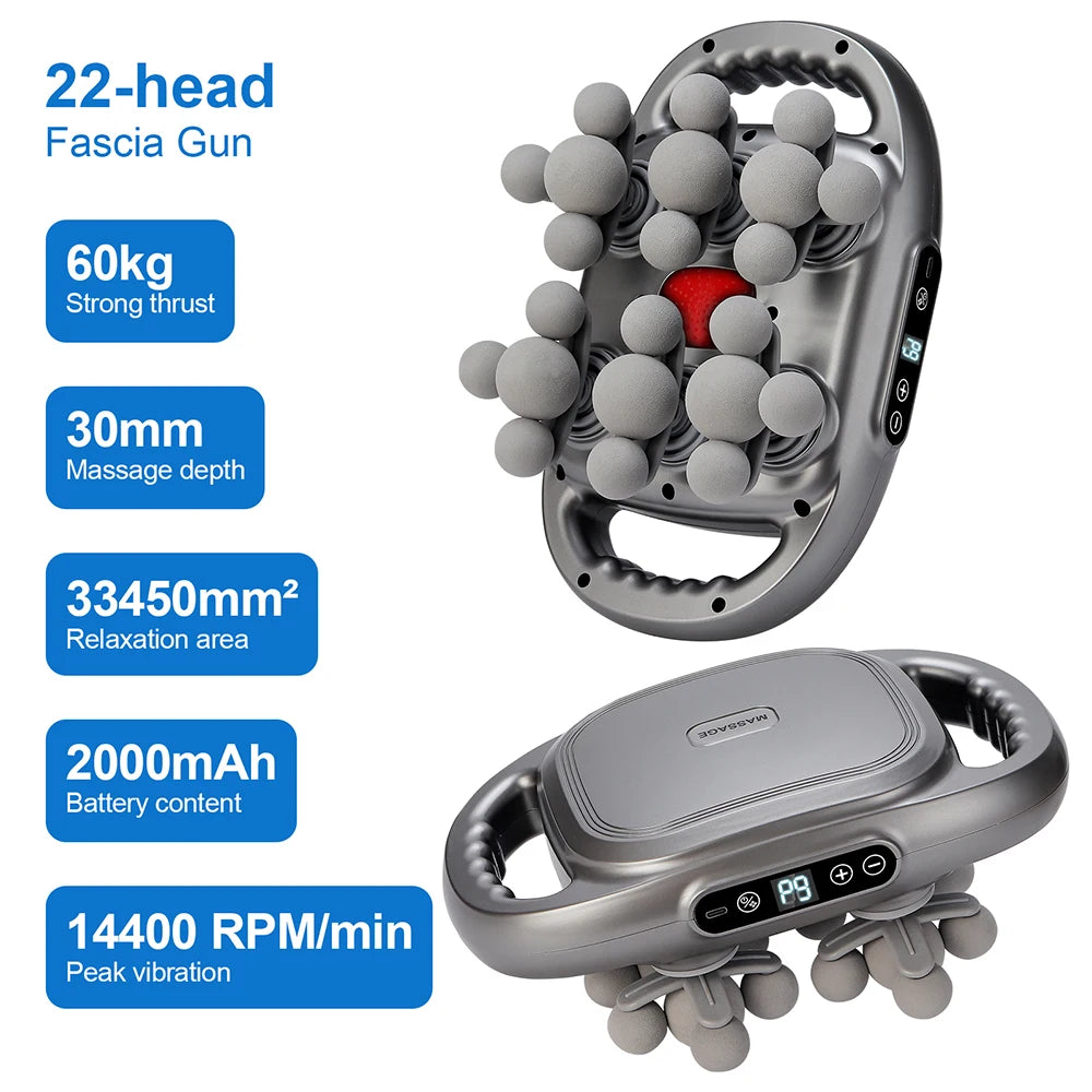 16-Head Fascia Gun High-Frequency Vibration Body Massage Gun