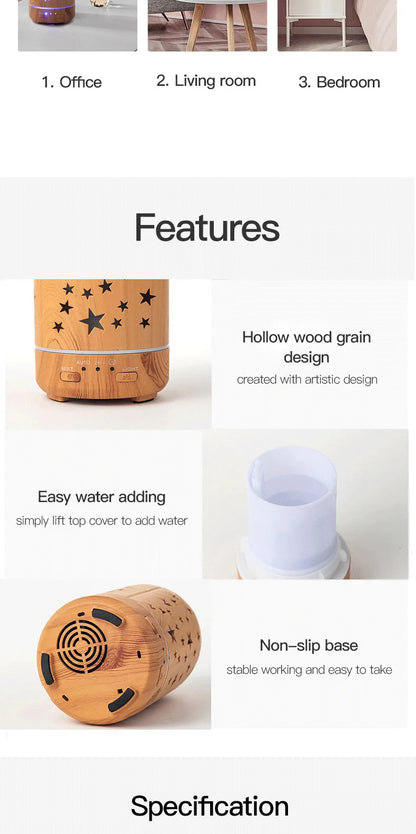 Ultrasonic Essential Oil Diffuser with LED lights 100ml Water Tank