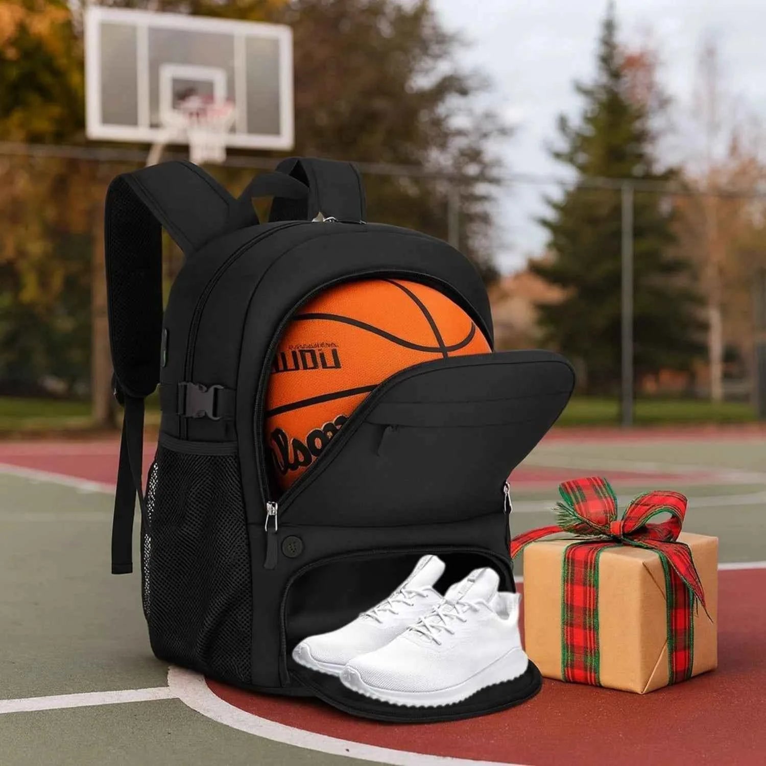 Large Capacity Backpack Equipment Bag With Ball And Shoe Compartment