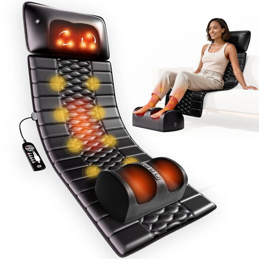 Shiatsu Full Body Massage Mat with Heat, Detachable Massager Pad
