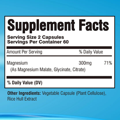 Triple Magnesium Complex - Bone, Muscle & Heart Health Supplement, Sleep Support, Stress Relief, Muscle Relaxation