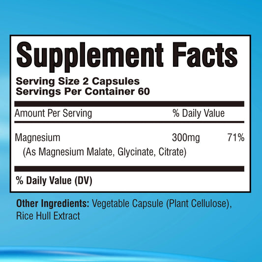 Triple Magnesium Complex - Bone, Muscle & Heart Health Supplement, Sleep Support, Stress Relief, Muscle Relaxation