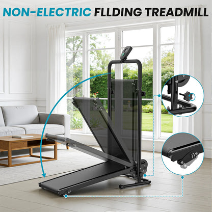 Akluer Non-Motorized Foldable Workout Treadmill
