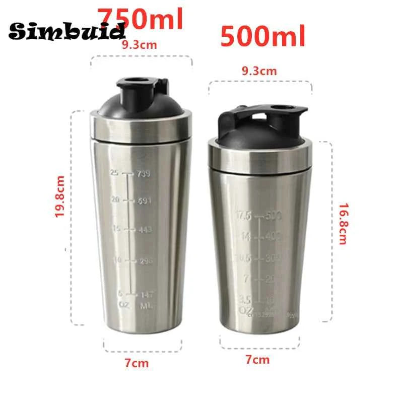 Stainless Steel Protein Powder Shaker Bottle with Ball