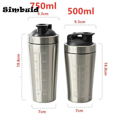 Stainless Steel Protein Powder Shaker Bottle with Ball