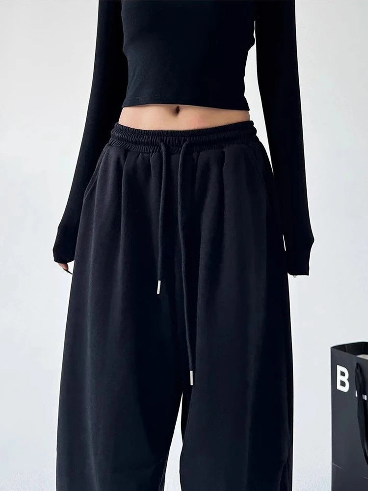 Y2K Harajuku Wide Leg Sweatpants Drawstring Casual Joggers