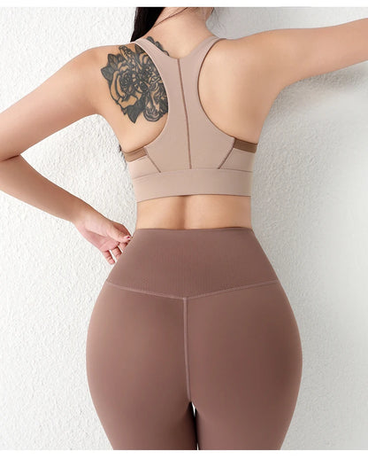 New Design Summer One-Piece High-Strength Shock-Proof Sports Underwear Vested Front Zipper  Yogo Sports Bra