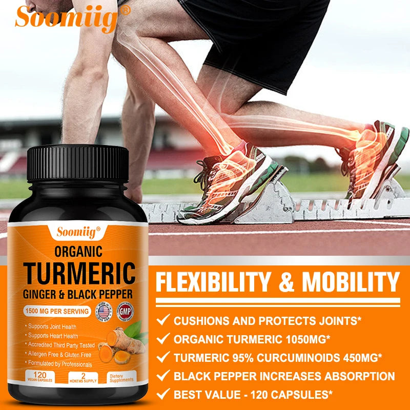 Turmeric Curcumin Capsules - with Black Pepper 95% Curcumin Complex