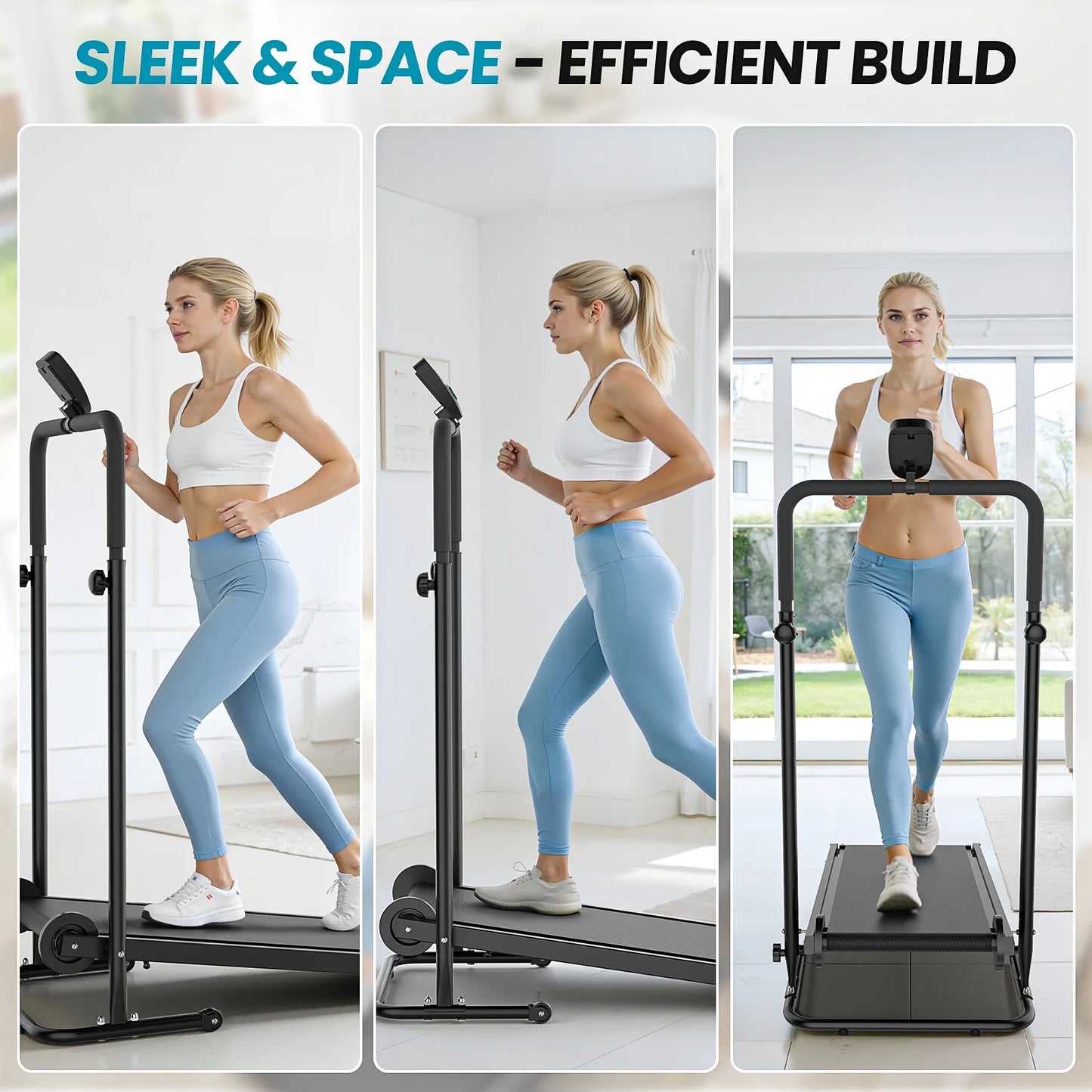 Akluer Non-Motorized Foldable Workout Treadmill