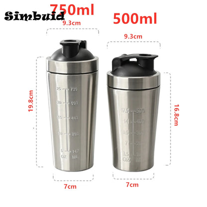 Stainless Steel Protein Powder Shaker Bottle with Ball