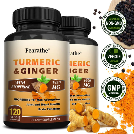 Turmeric Ginger Capsules with BioPerine 1950 Mg