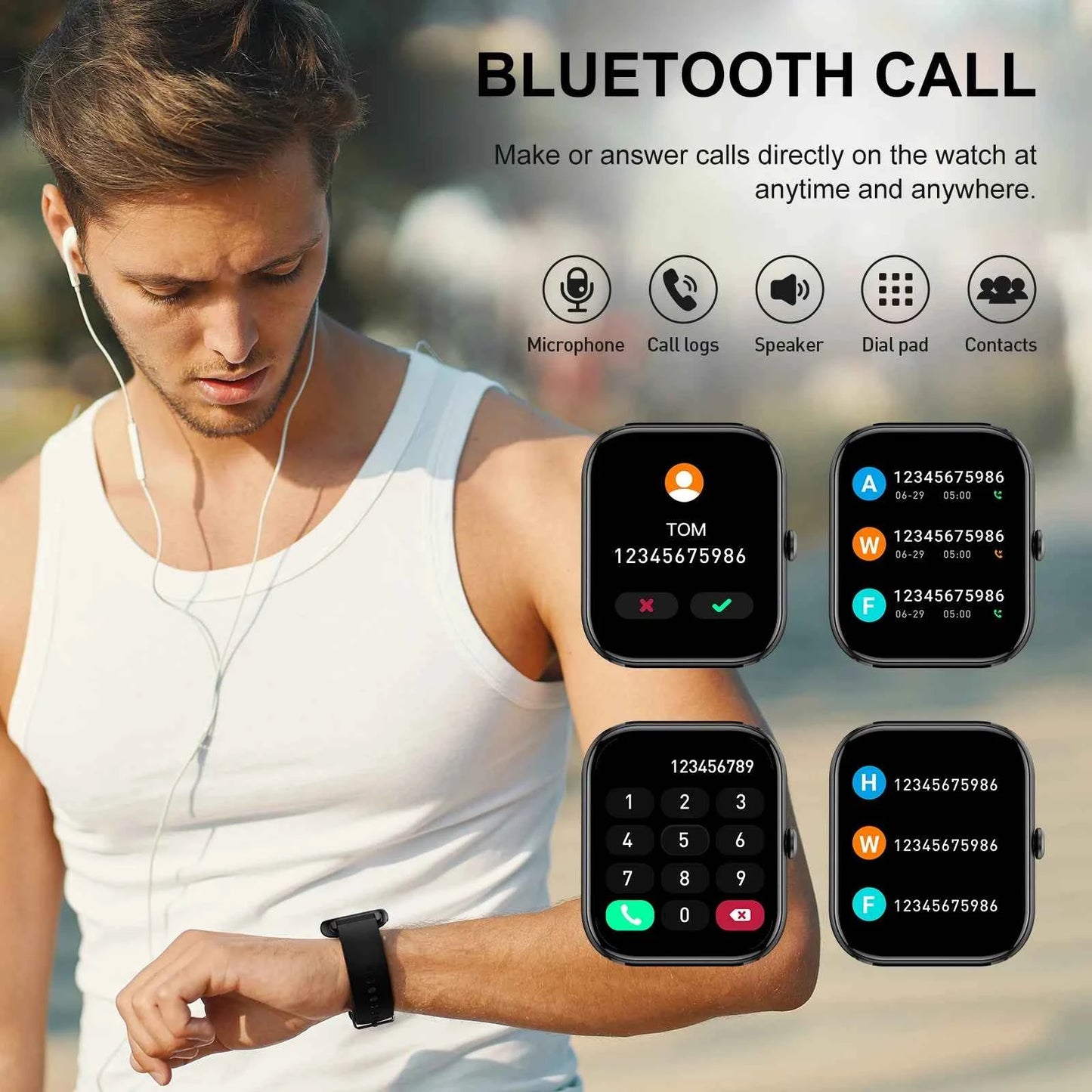 Smart Watch, 1.85" Sports Watch Waterproof Fitness Activity Tracker