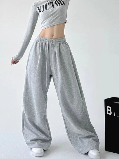 Y2K Harajuku Wide Leg Sweatpants Drawstring Casual Joggers