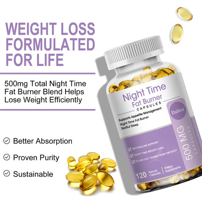 Nighttime Fat Burner, Boosts Metabolism, Weight Management, Improves Sleep