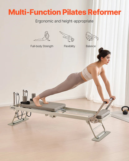 VEVOR Foldable Pilates Reformer Pilates Workout Machine