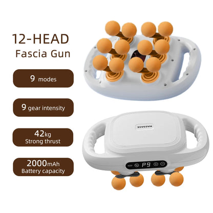 16-Head Fascia Gun High-Frequency Vibration Body Massage Gun