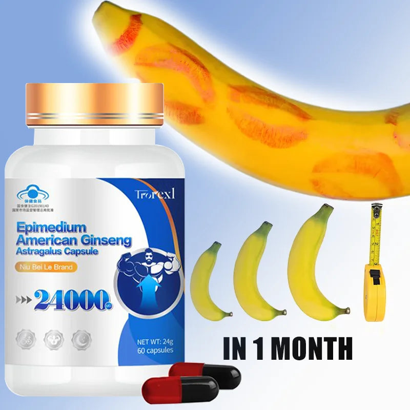 100% Pure Non-GMo Organic American Ginseng Supplement - 60 Capsules
