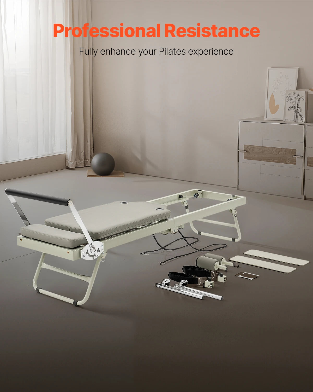 VEVOR Foldable Pilates Reformer Pilates Workout Machine