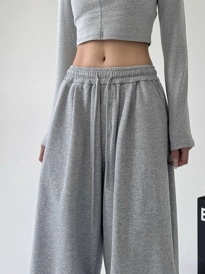 Y2K Harajuku Wide Leg Sweatpants Drawstring Casual Joggers