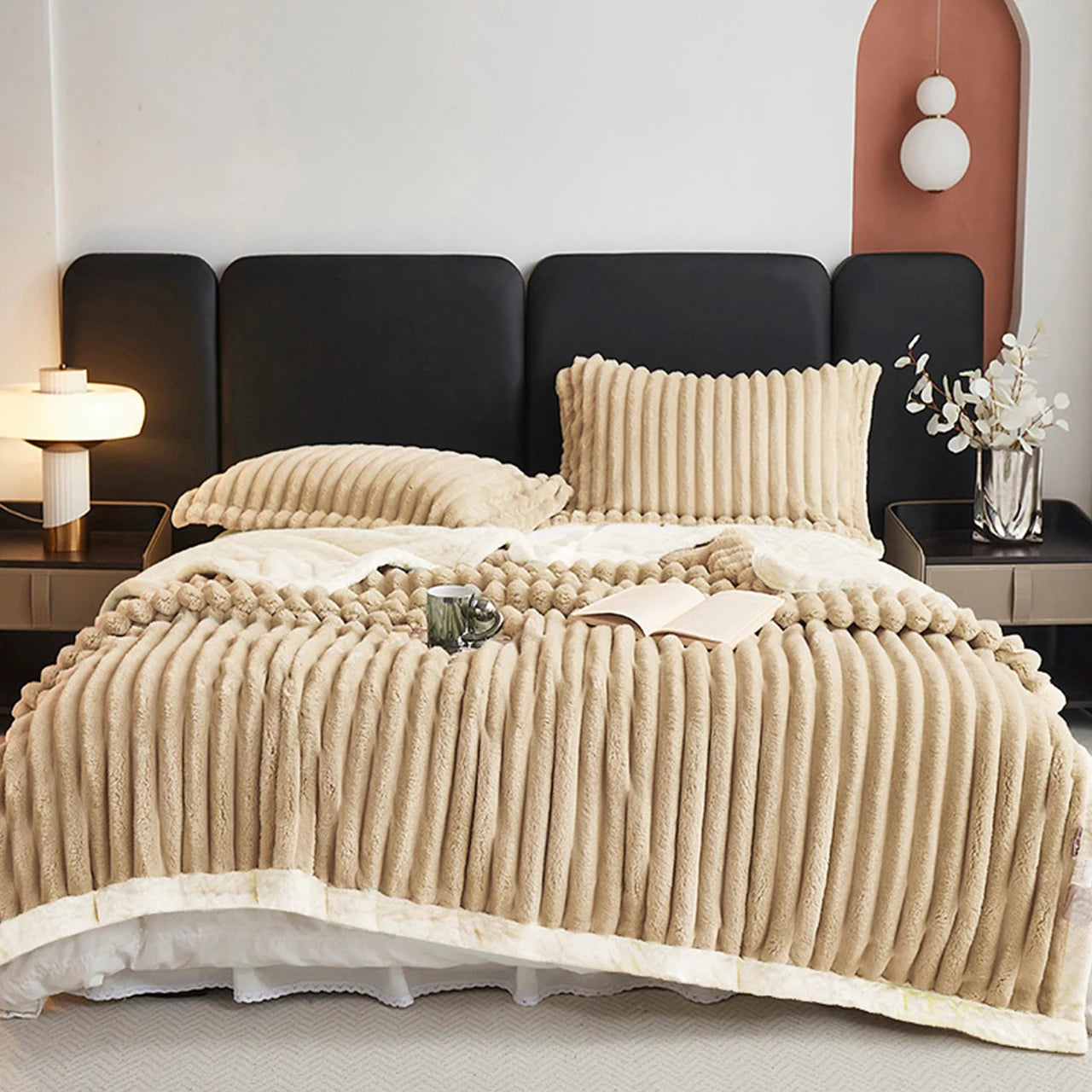 1pc Weighted Sherpa Fleece Blanket