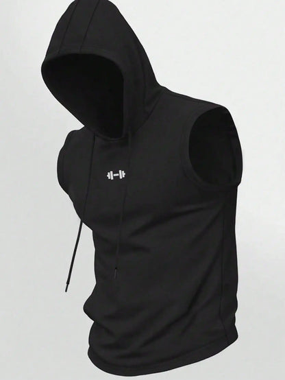 Gym Rark Men's Hooded Vest And Pants Sports Suit