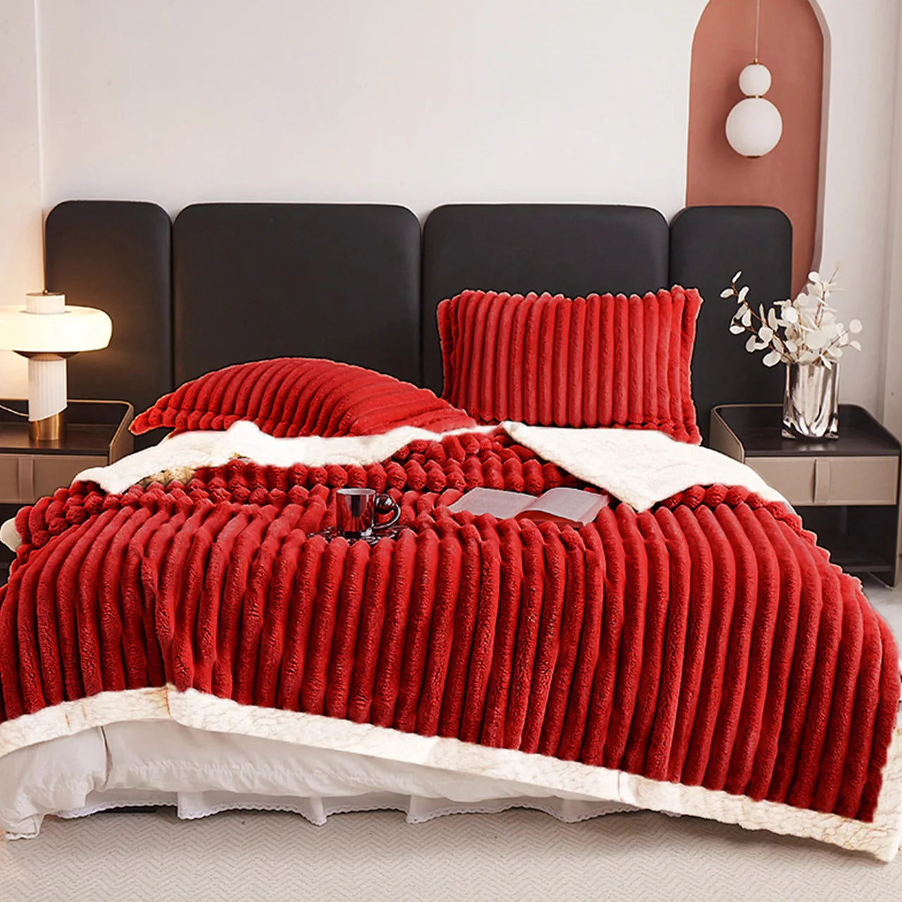 1pc Weighted Sherpa Fleece Blanket