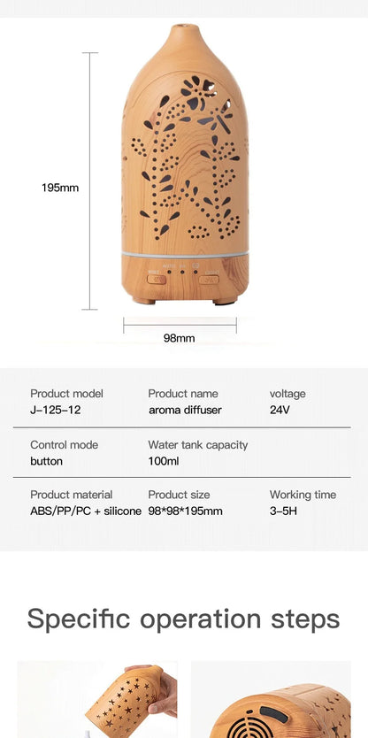 Ultrasonic Essential Oil Diffuser with LED lights 100ml Water Tank