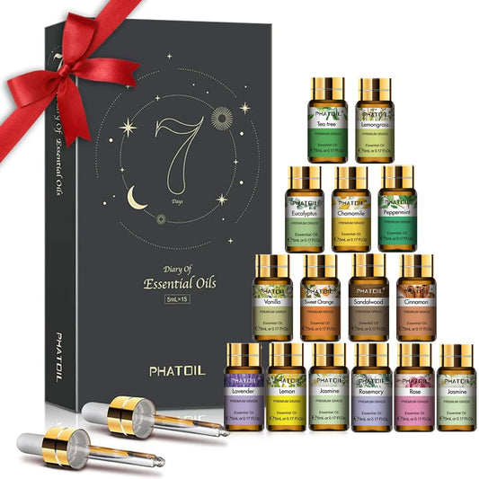 PHATOIL 15PCS Aromatherapy Essential Oil Set For Diffuser