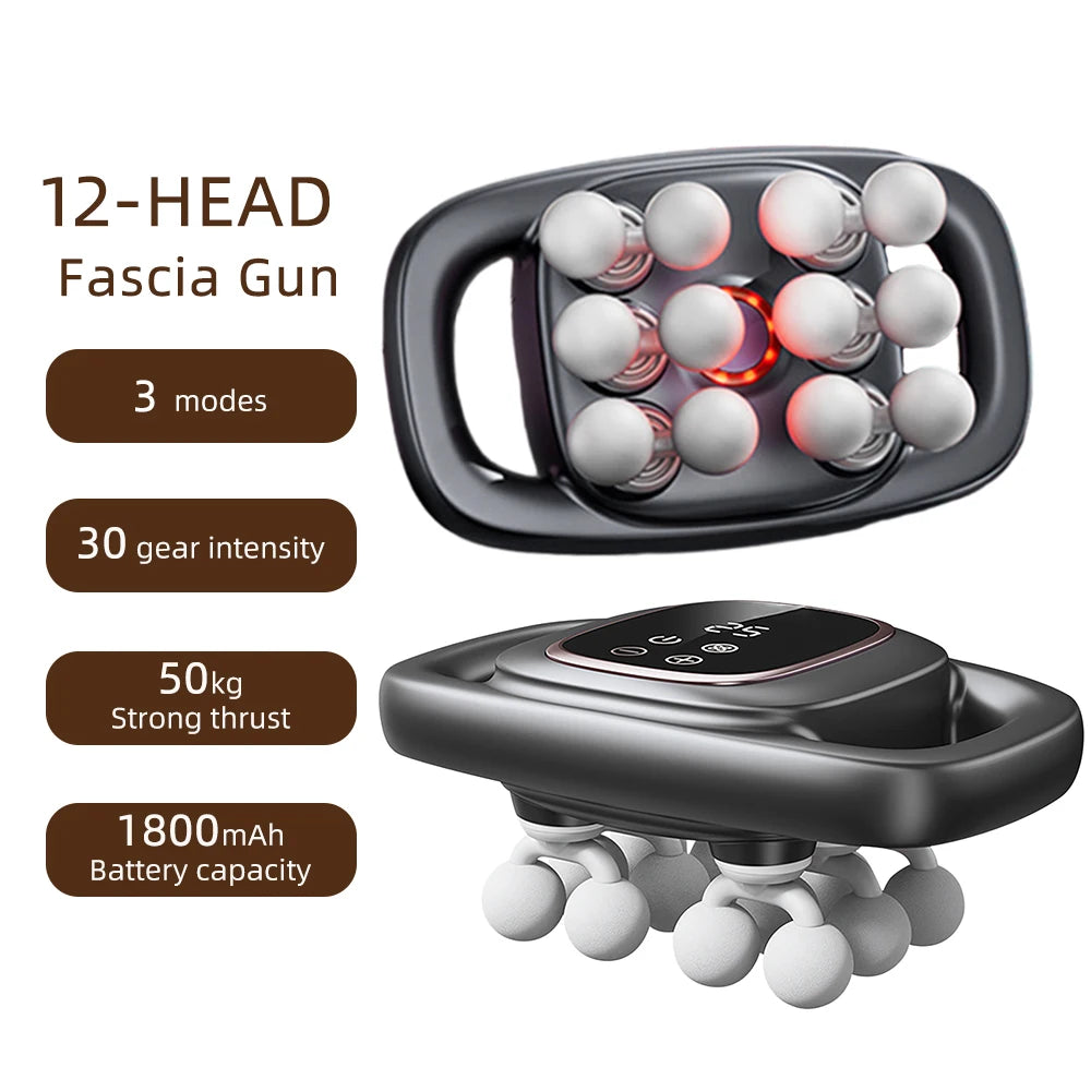 16-Head Fascia Gun High-Frequency Vibration Body Massage Gun