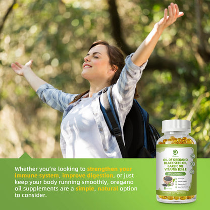 LUKAREE Oregano Oil Capsules with Black Seed Oil