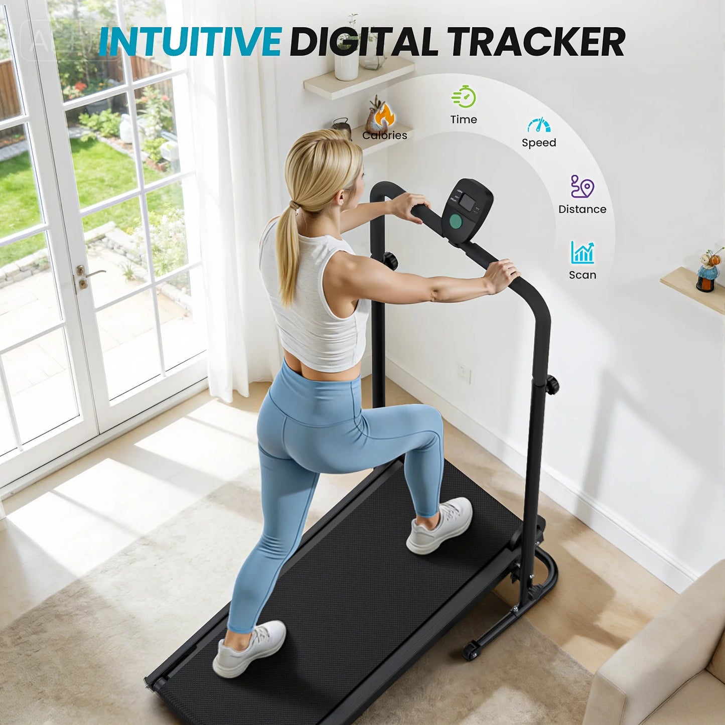 Akluer Non-Motorized Foldable Workout Treadmill